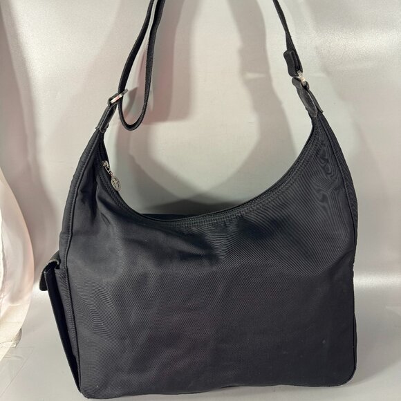 Vintage Longchamp Le Pliage Black Nylon Exterior Extra Large Shoulder Bag - Picture 5 of 14